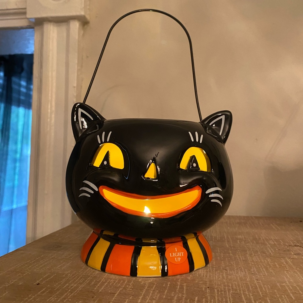 🎃 Johanna Parker Black Cat Lantern EUC Rare HTF